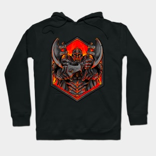 Warrior with Crossed Axes -  Armored Fighter - D&D Inspired Hoodie